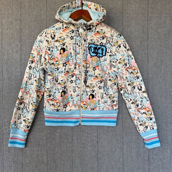 TokiDoki Y2K Ultra Rare Original Moofia All Over Print Zip Up Hoodie Size M - Picture 1 of 17